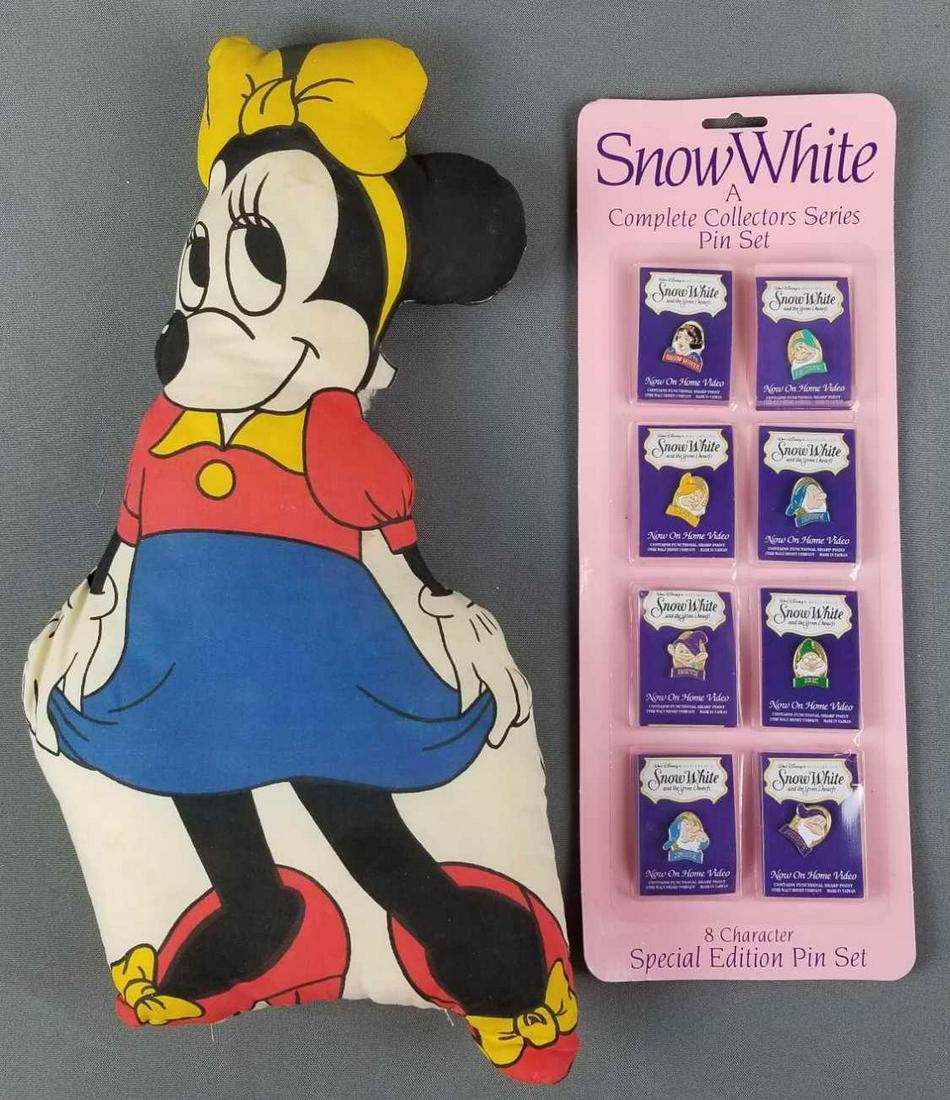 Minnie Mouse pillow, Snow White pin set (1 of 3)