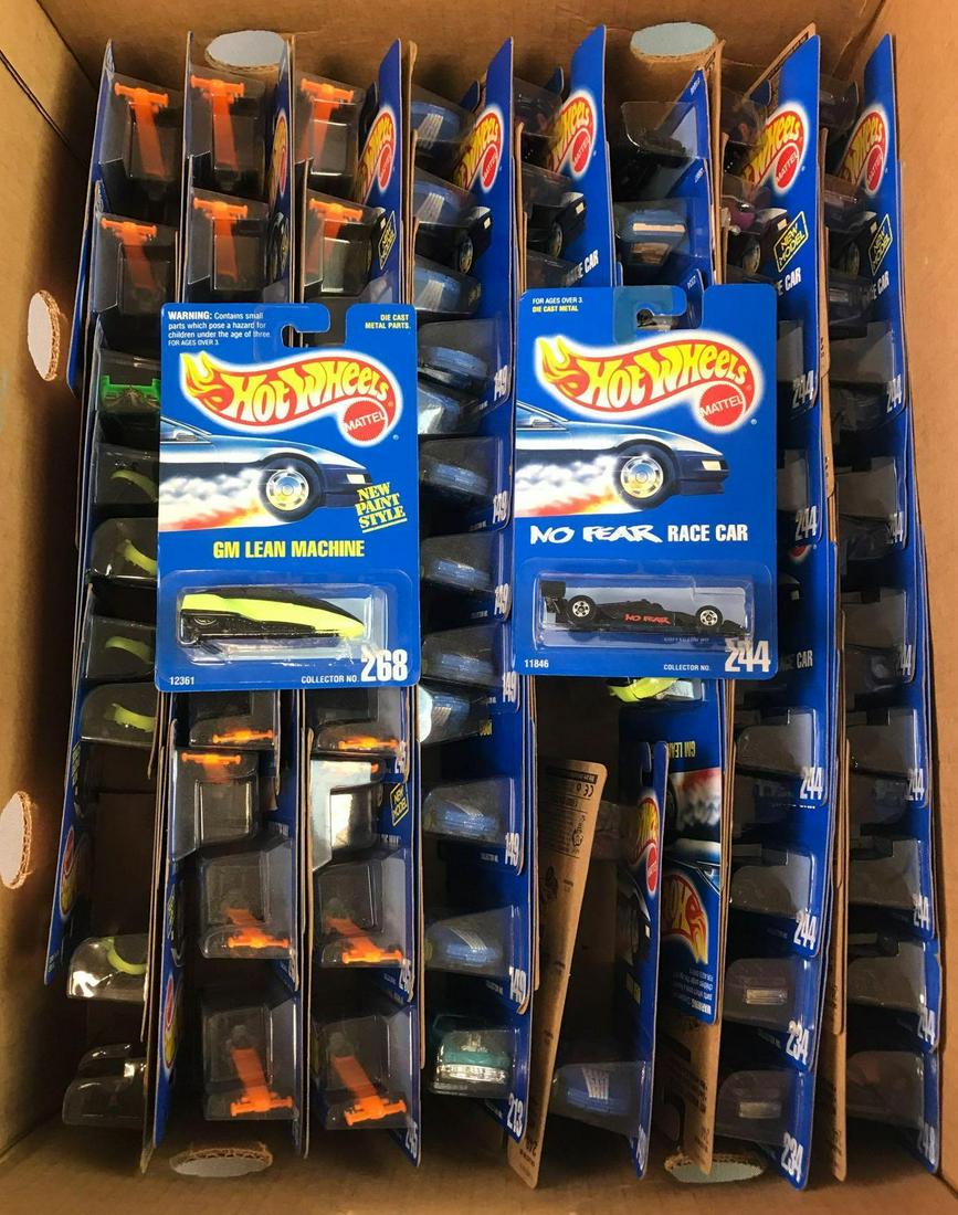 Group of Assorted Hot Wheels Cars: Exact quantity unknown, new old stock.