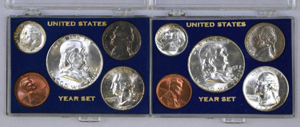 Group of (2) 1955 & 1957 U.S. Coin Date Sets (1 of 2)