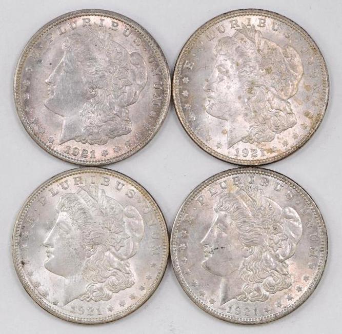 Group of (4) 1921 P Morgan Silver Dollars (1 of 2)
