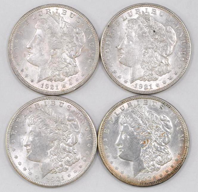 Group of (4) 1921 P Morgan Silver Dollars (1 of 2)
