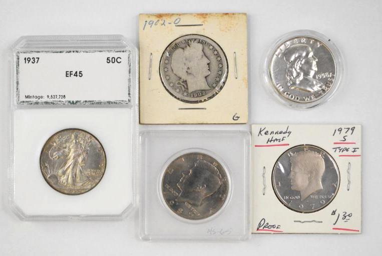 Group of (5) U.S. Half Dollars (1 of 2)