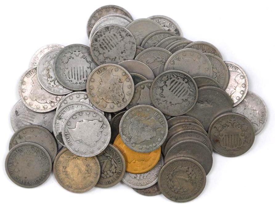 Group of (60) Shield & Liberty Head Nickels (1 of 1)