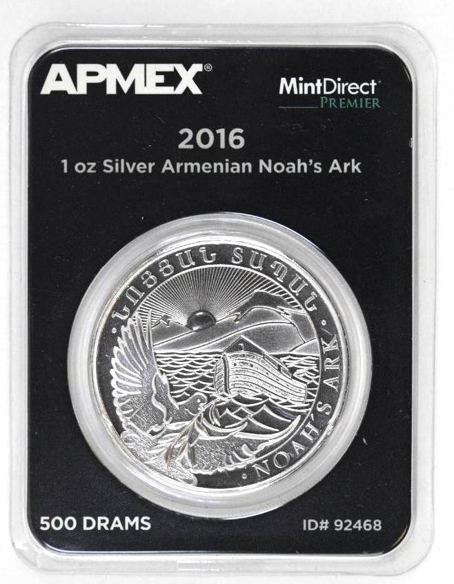 2016 1 oz .999 Fine Silver Coin Noah's Ark Armenia 500 (1 of 2)