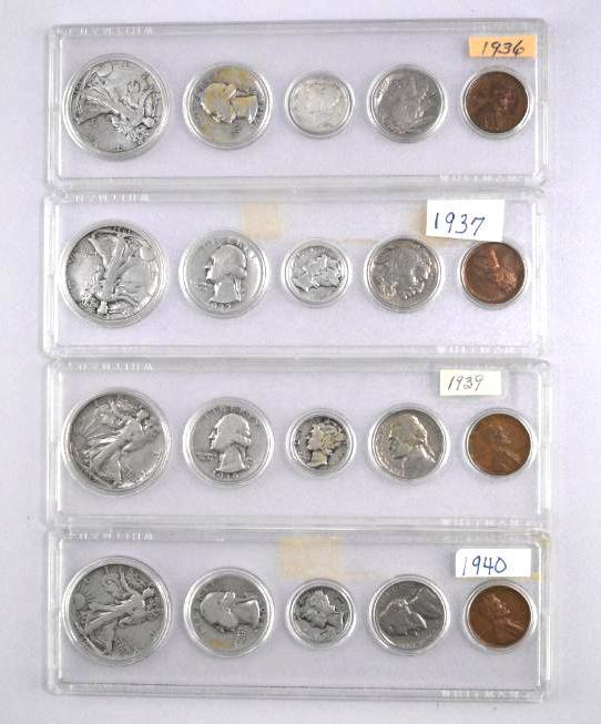 Group of (4) U.S. Date Sets Cent to Half Dollar (1 of 2)