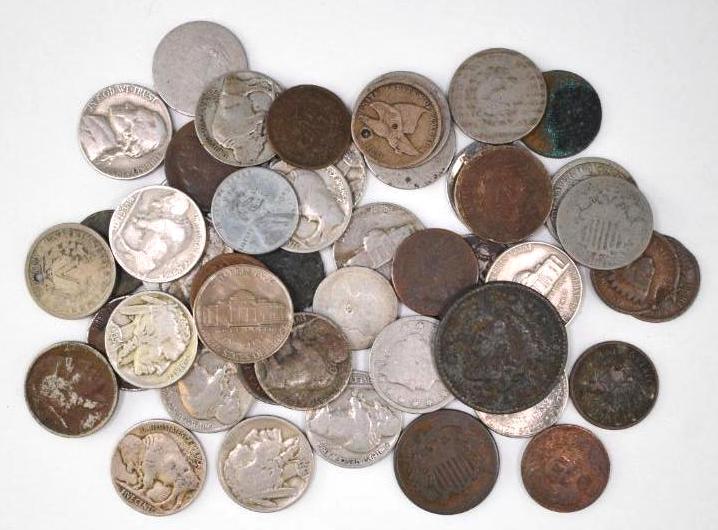 Group of (50) Early Misc. U.S. Collectible Coins (1 of 1)