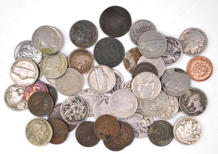 Group of (50) Early Misc. U.S. Collectible Coins (1 of 1)