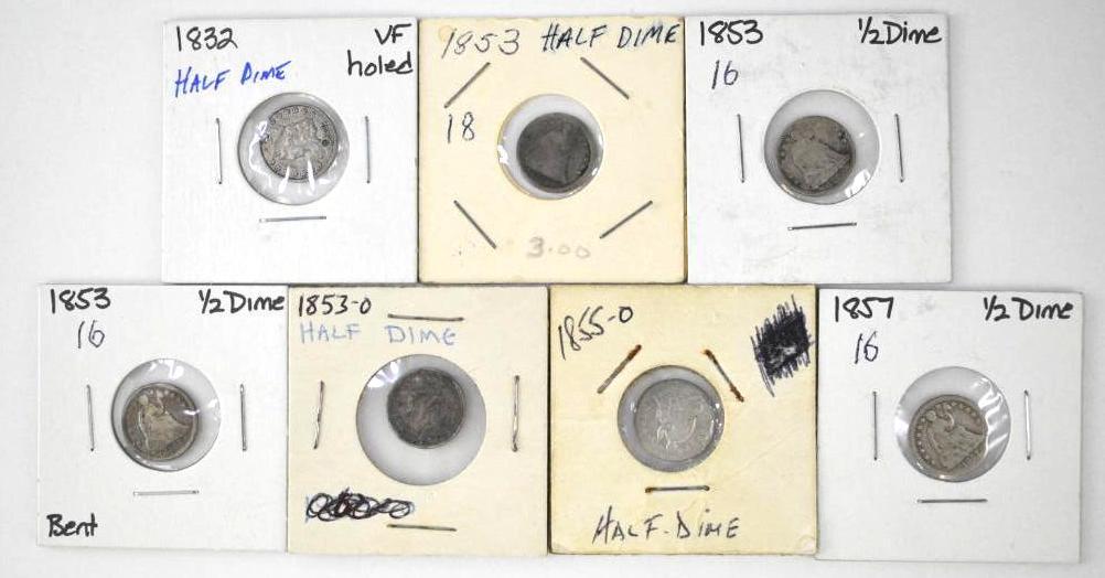 Group of (7) U.S. Silver Half Dimes (1 of 2)
