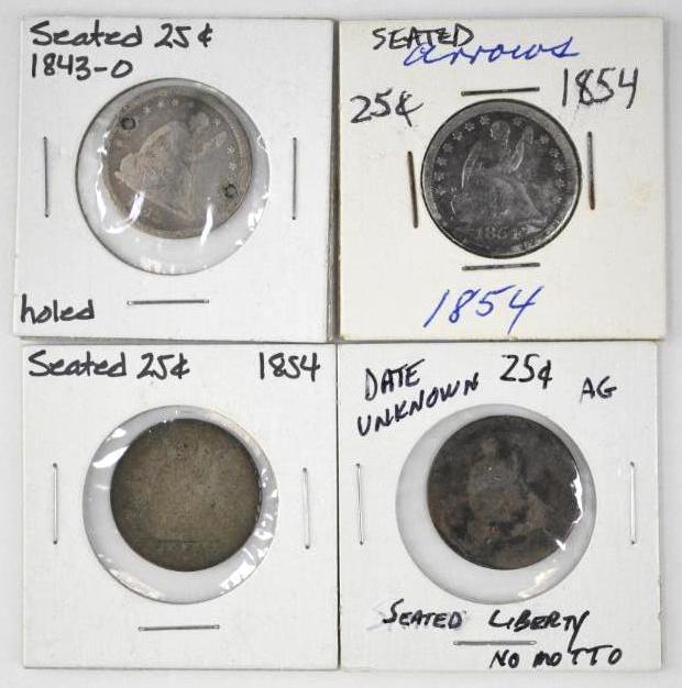 Group of (4) Seated Liberty Silver Quarters (1 of 2)