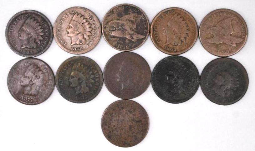 Group of (11) Flying Eagle & Indian Head Cents (1 of 2)