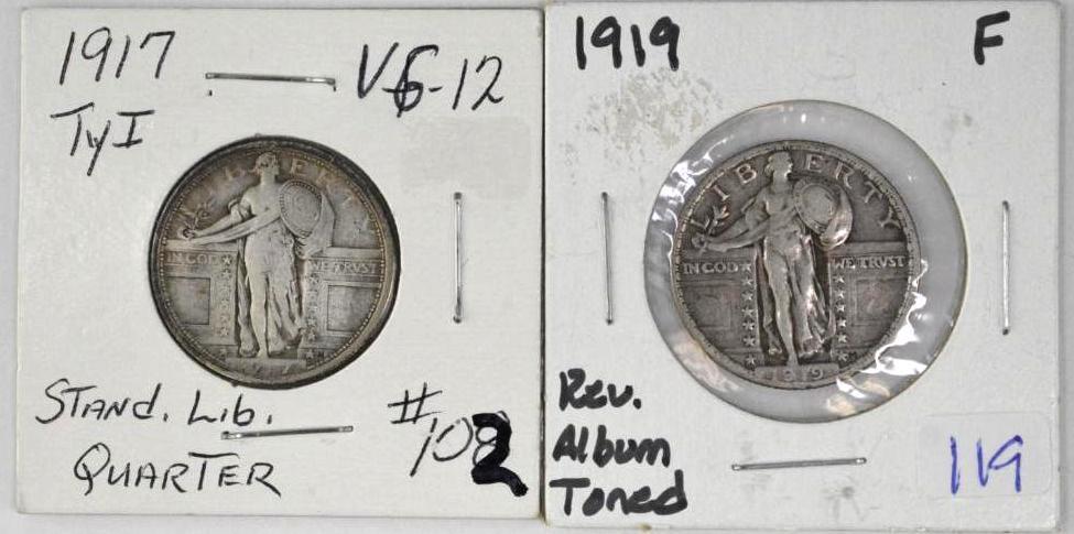 Group of (2) Standing Liberty Silver Quarters (1 of 2)