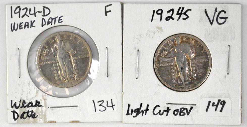 Group of (2) Standing Liberty Silver Quarters (1 of 2)