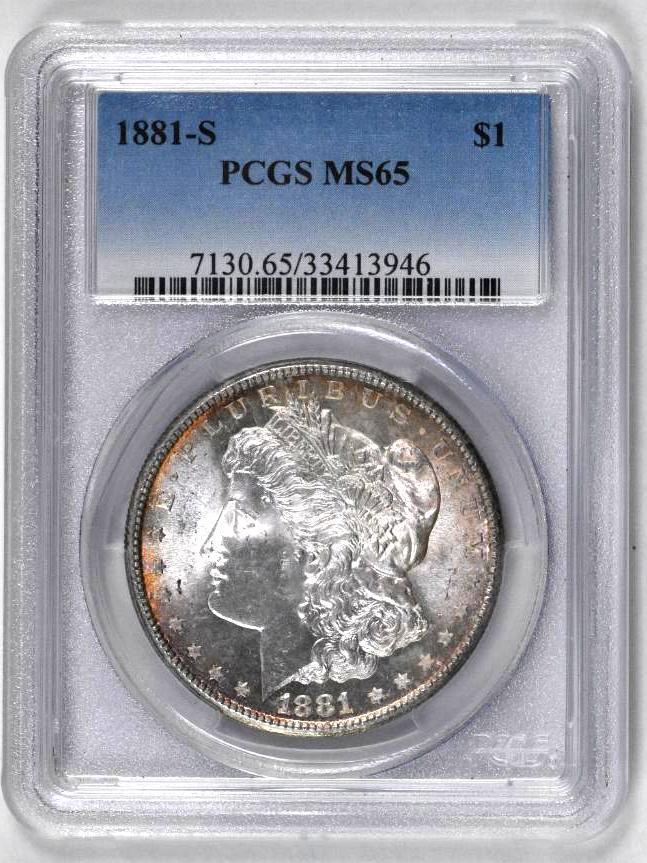 1881 S Morgan Silver Dollar (PCGS) MS65 (1 of 2)