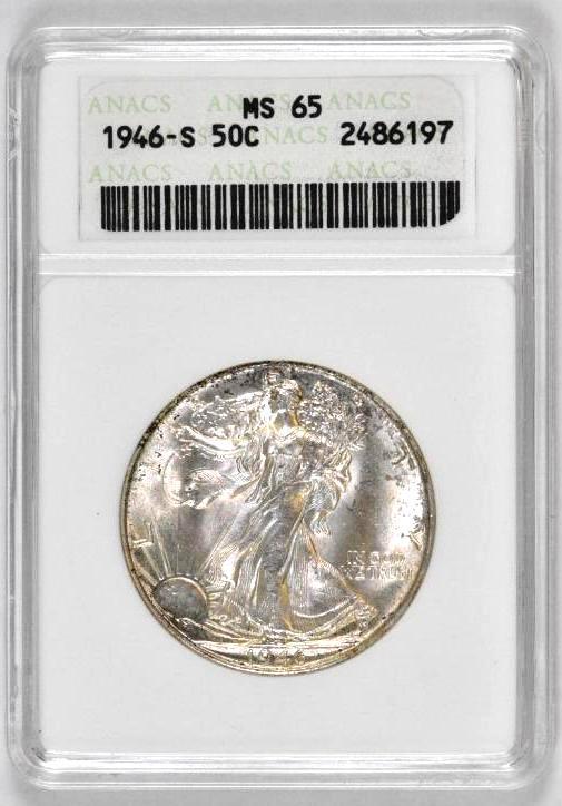 1946 S Walking Liberty Silver Half Dollar (ANACS) MS65 (1 of 2)