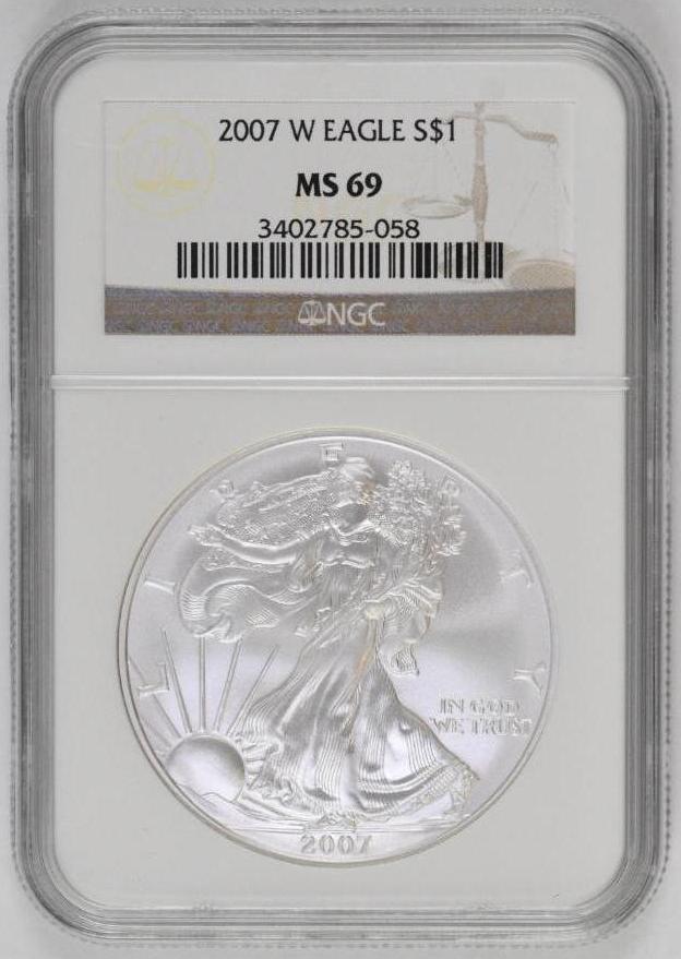 2007 W American Silver Eagle 1oz. (NGC) MS69. (1 of 2)