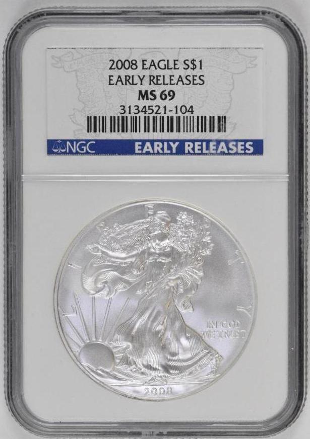2008 American Silver Eagle 1oz. (NGC) MS69 (1 of 2)