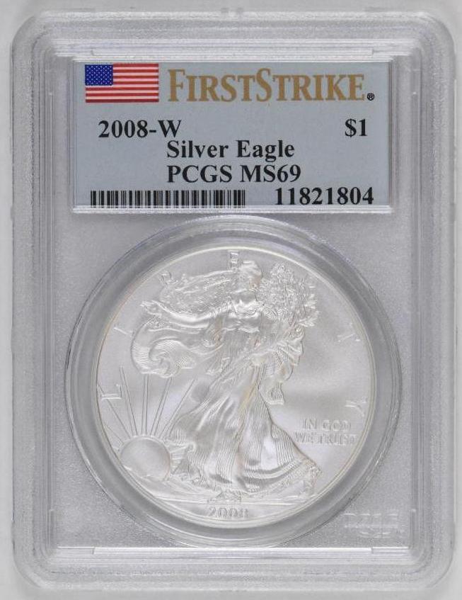 2008 W American Silver Eagle 1oz. (PCGS) MS69 (1 of 2)