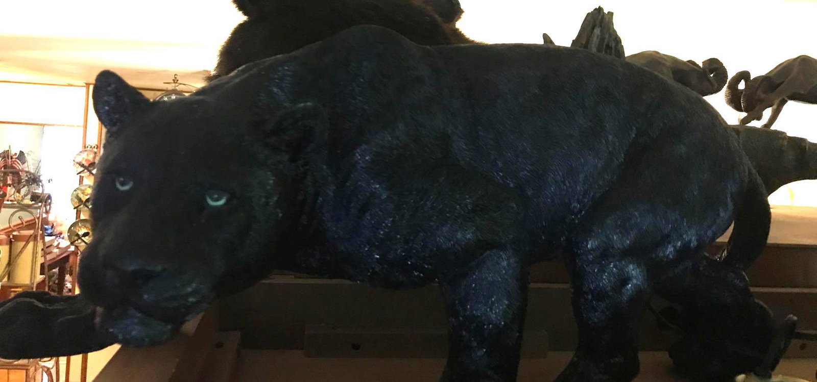 Resin Black Panther sculpture: Appx 27x8x10.5 inches