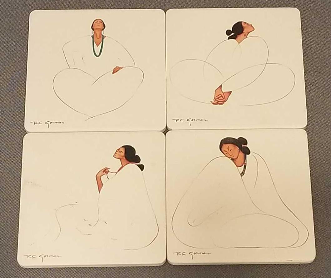 RC Gorman coasters: Navajo artist has been called the Picasso of American Indian Art. Coasters measure 4.25 x 4.25 inches