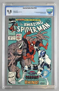 CBCS Graded Marvel Comics The Amazing Spider-Man No.: CBCS Grade 9.8, White pages. February 1991. David Michelinie story, Erik Larsen and Randy Emberlin cover and art. First appearance of Cletus Cassidy (later becomes Carnage), 1st full appearance of Eli