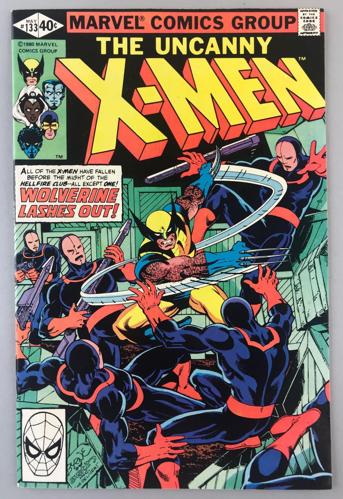 Marvel Comics X-Men No. 133 comic book: Hellfire Club vs Wolverine, May 1980, Bronze Age, $.40, bagged and boarded