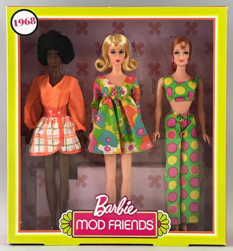 Barbie Mod Friends 3 Piece 1968 Reproduction Dolls Set