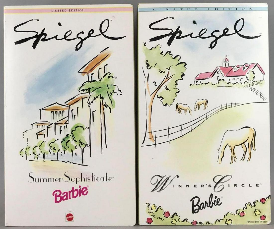 Group of 2 Spiegel Barbie fashion dolls: Summer Sophisticate and Winners Circle. 11.5 inch dolls new in original packaging