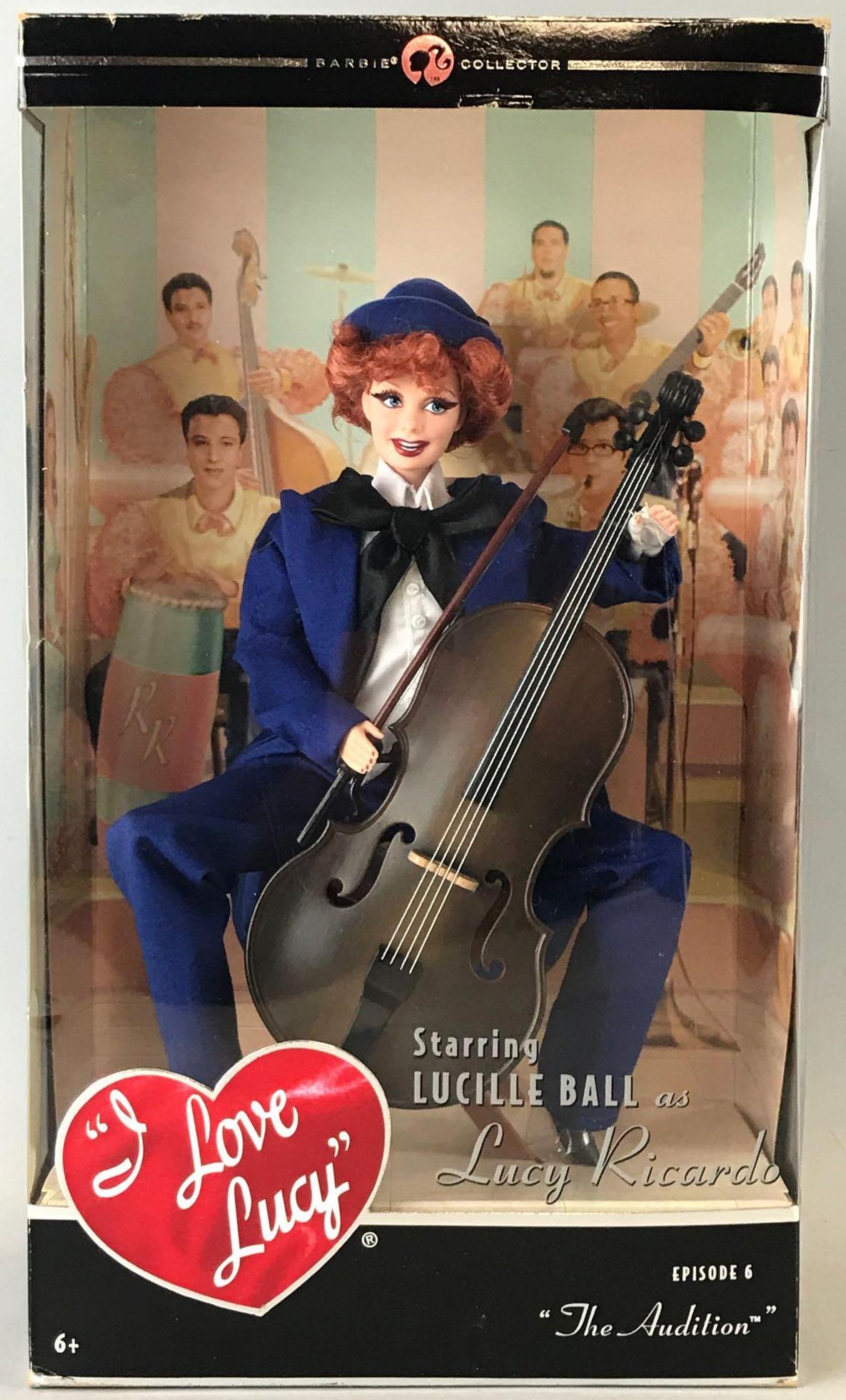Pink Label Barbie I Love Lucy fashion doll: Lucille Ball as Lucy Ricardo in Episode 6-The Audition. Appx 9.5 inches, new in original packaging