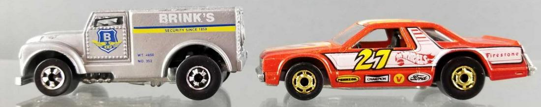 Group of 2 Hot Wheels die cast vehicles: Frontrunnin Fairmont, Funny Money. 1970, 1981 Mattel