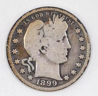 1899 S Barber Silver Quarter (1 of 2)