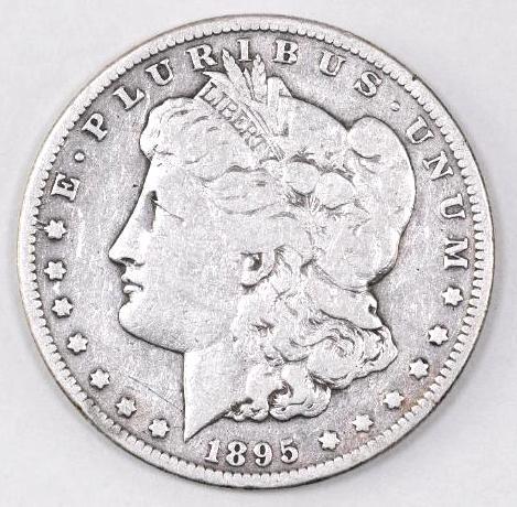 1895 S Morgan Silver Dollar: Very Good