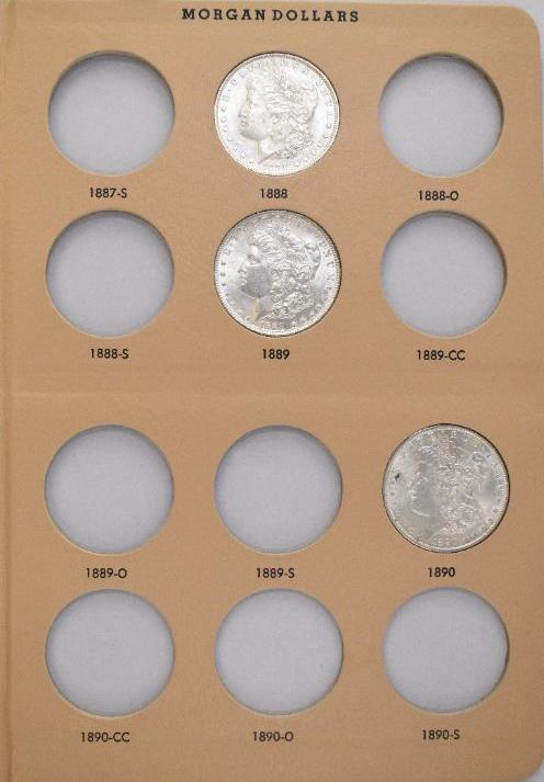 Group of (3) Morgan Silver Dollars in Dansco Coin Page (1 of 6)