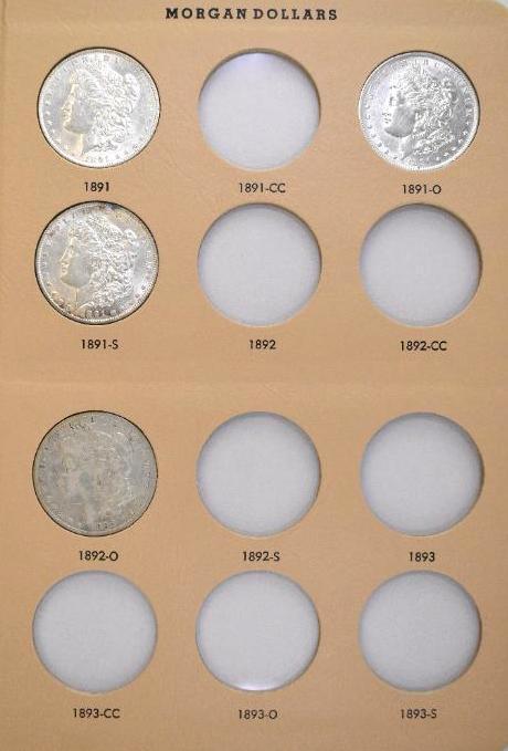 Group of (4) Morgan Silver Dollars in Dansco Coin Page (1 of 6)