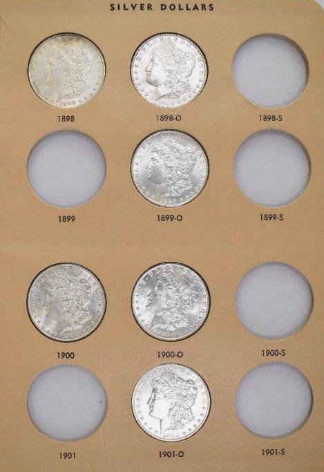 Group of (6) Morgan Silver Dollars in Dansco Coin Page (1 of 6)