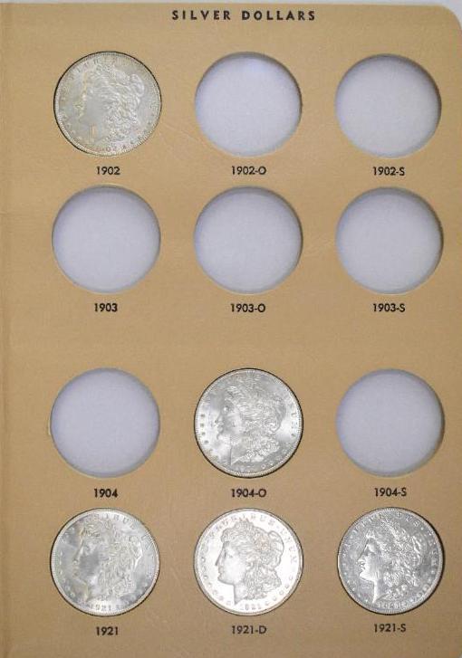 Group of (5) Morgan Silver Dollars in Dansco Coin Page (1 of 6)