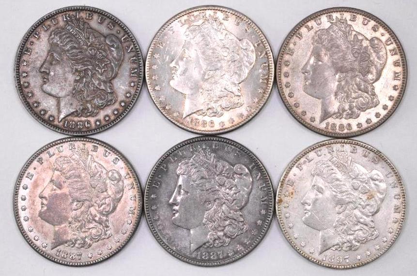 Group of (6) Morgan Silver Dollars (1 of 2)
