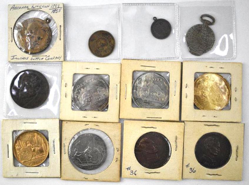 Group of (12) Token, Coins, Love Token, Medals & More (1 of 1)