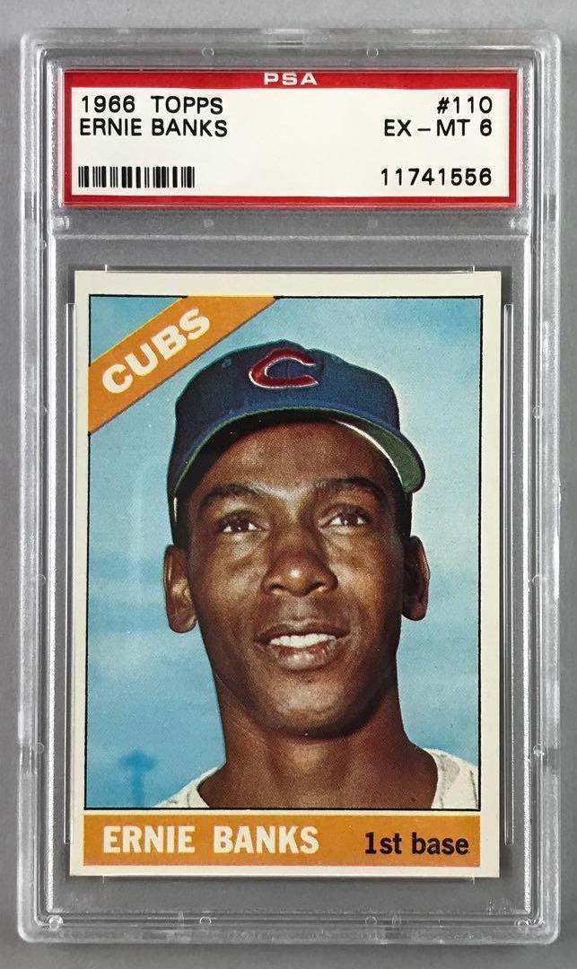 1966 Topps Baseball Ernie Banks Card PSA 6 (1 of 2)