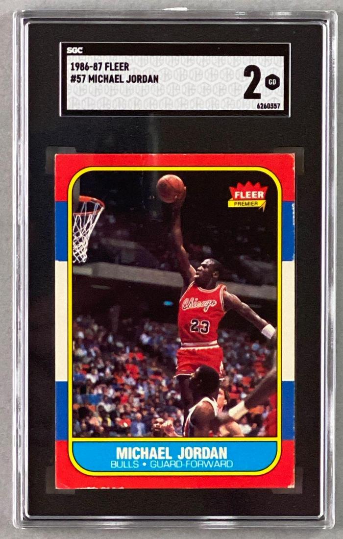 1986-87 Fleer Michael Jordan #57 Rookie SGC 2 (1 of 2)
