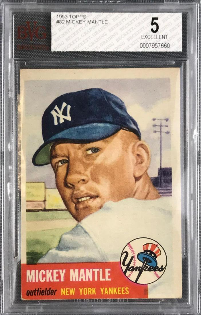 1953 Topps Baseball Mickey Mantle #82 BVG 5 (1 of 2)