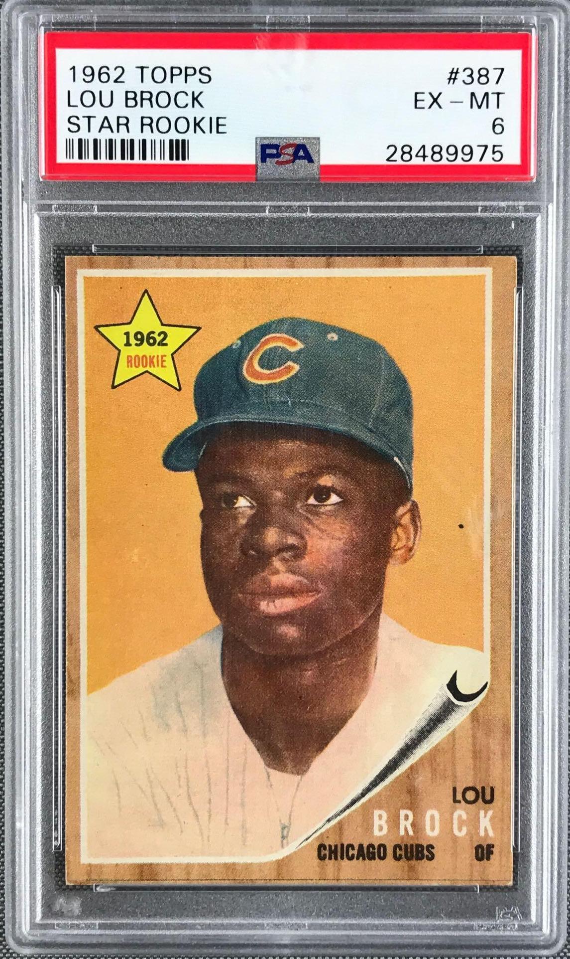 1962 Topps Lou Brock Star Rookie Baseball Card Psa 6