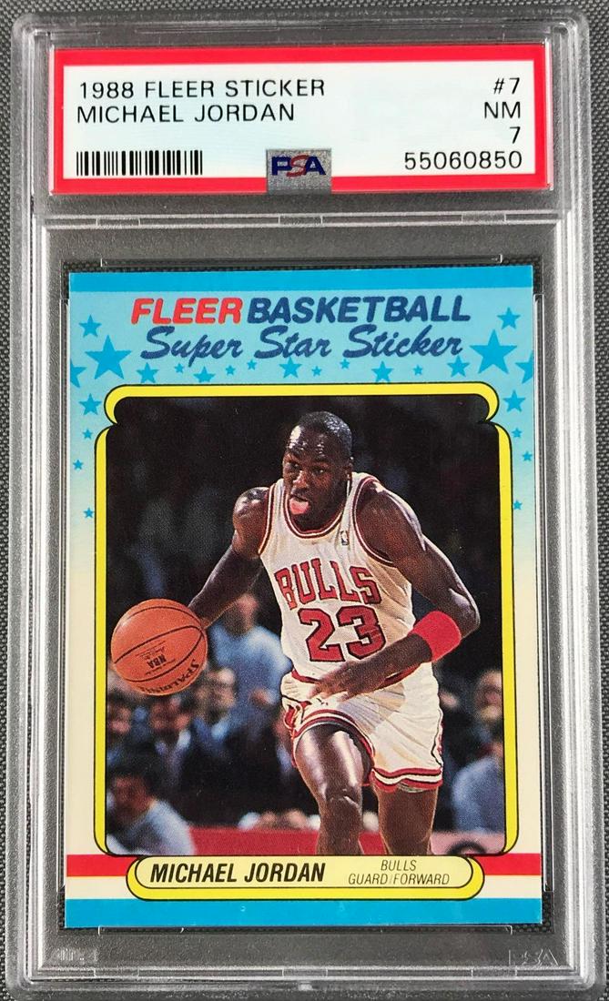 1988 Fleer Michael Jordan Sticker #7 PSA 7 (1 of 2)