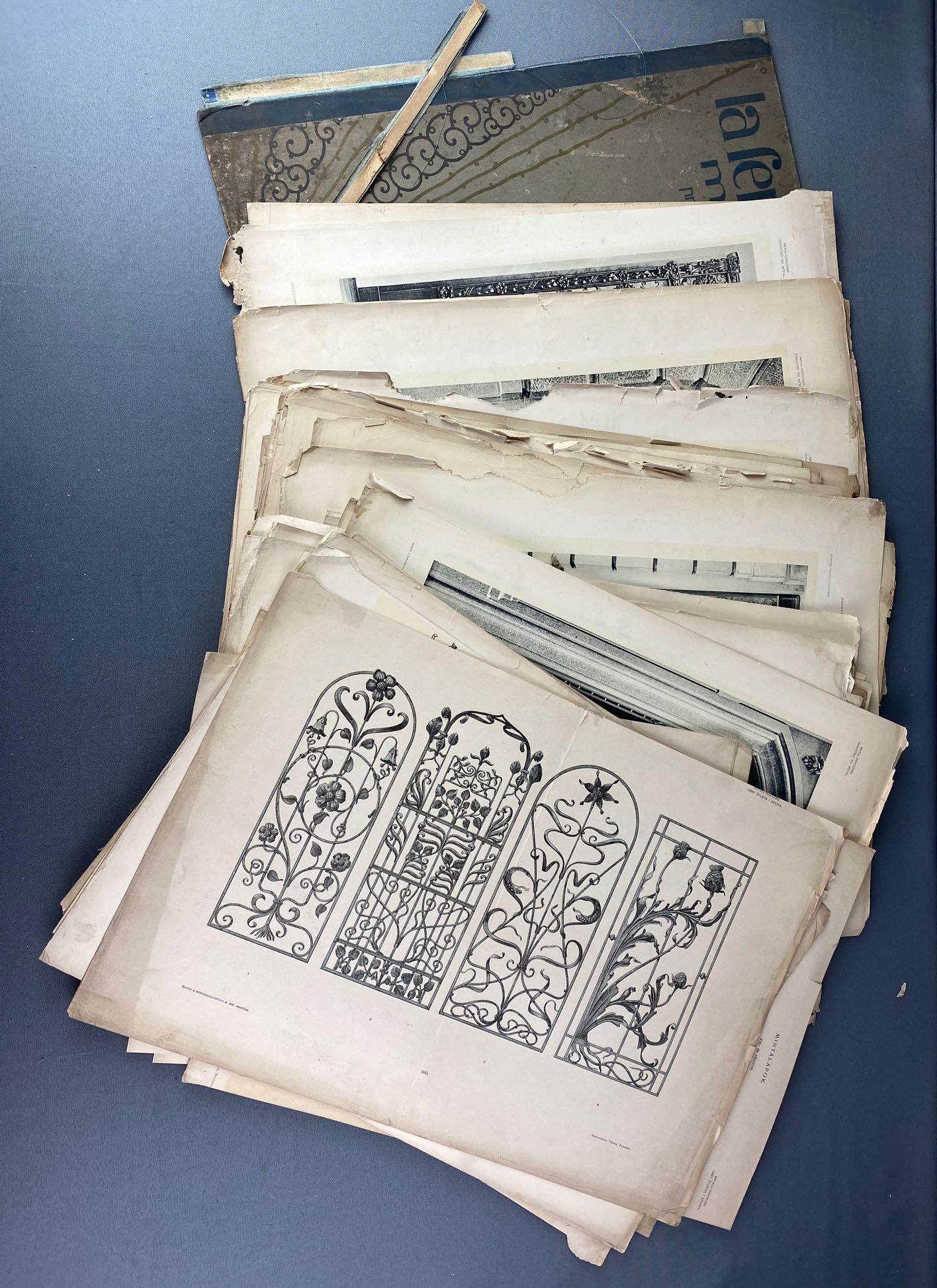 Charles Moreaus 1925 La Ferronnerie Moderne: Book binding is gone, pages are not in order.