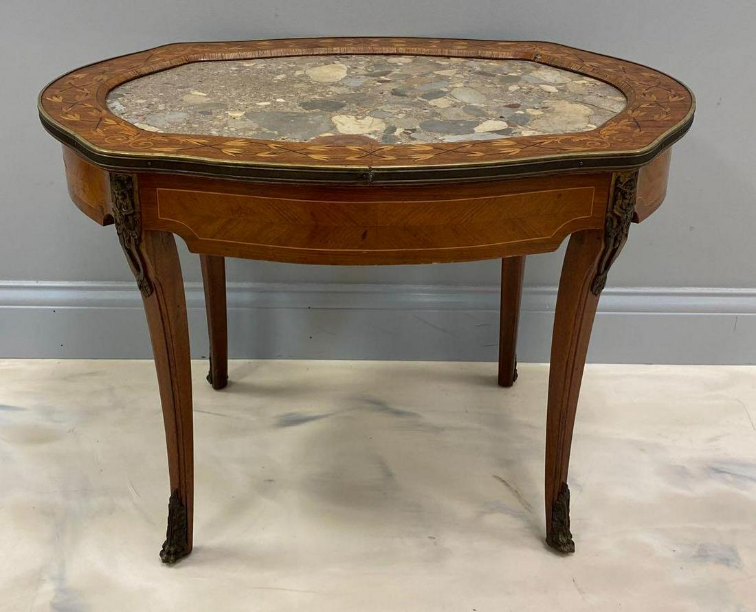 Stone Top Wood Coffee Table (1 of 4)