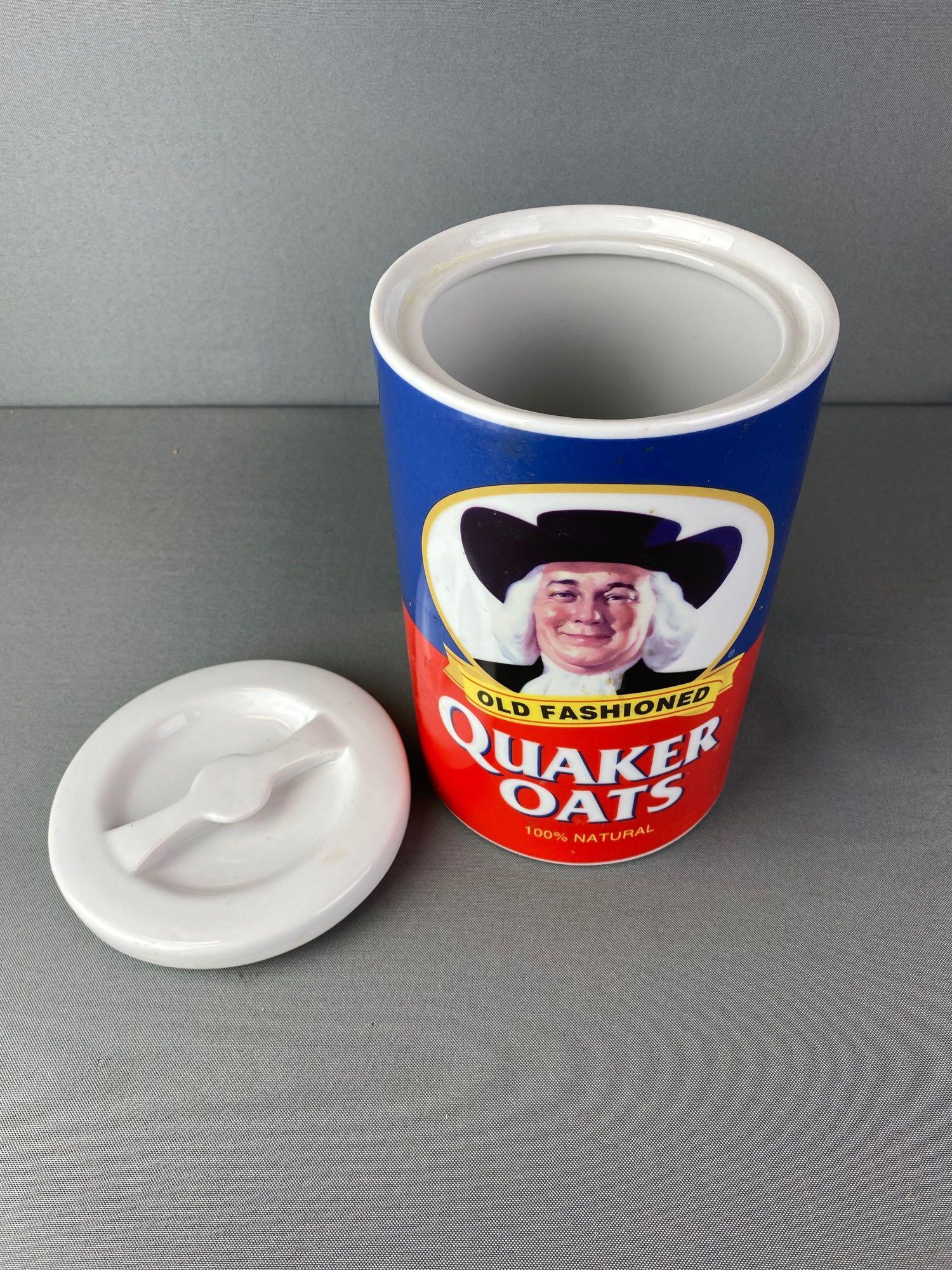 Old Fashioned Quaker Oats Cookie Jar: Approximately 8.75 inches tall