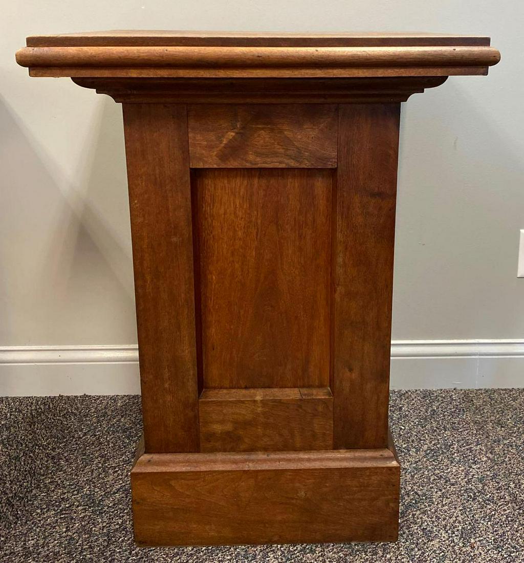 Walnut Podium: Came out of a Local Masonic Lodge, Measures approximately 34 1/4 tall, 25 1/2 inches wide, and 21 1/2 inches deep. No shipping