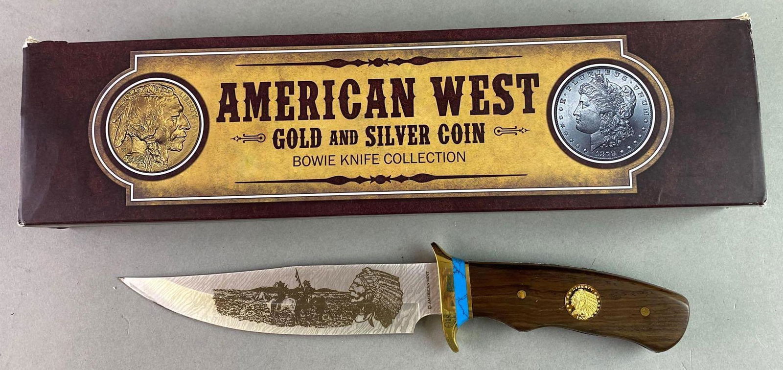 Gold and Silver Commemorative Bowie Knife (1 of 7)