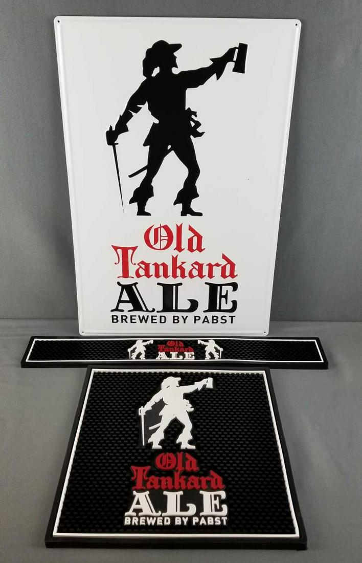 Old Tankard Ale bar signs and mats: Sign measures 16 x 23.5 inches