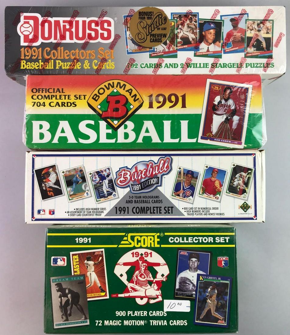 Lot of 4- 1991 Factory Baseball Card Box Sets (1 of 3)