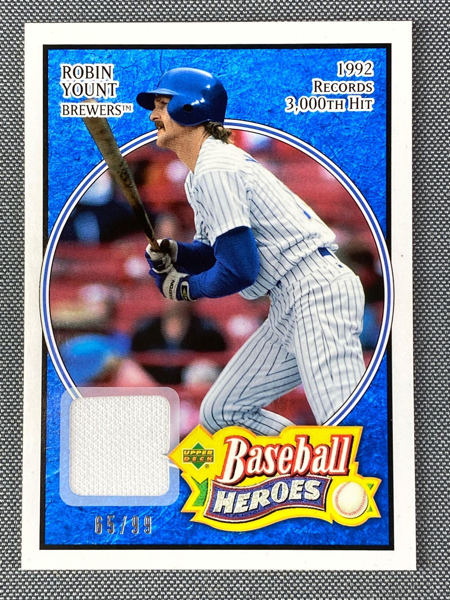 2005 Upper Deck Robin Yount Jersey Material Card (1 of 2)